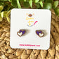 Hand Painted Double Heart Wood Studs: Choose From 3 Colors