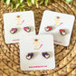 Hand Painted Double Heart Wood Studs: Choose From 3 Colors