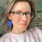 Blue "Fishtail Braided" Embossed Leather Earrings: Choose From 3 Styles - LAST CHANCE