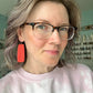 Coral "Palm Leaf" Embossed Leather Earrings: Choose From 3 Styles - LAST CHANCE
