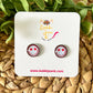 Star Smile Face Glass Studs 12mm: Choose Silver or Gold Settings