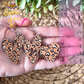 Leopard Heart Print Wood Heart Earrings: Choose From 3 Styles