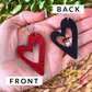 Infused Glitter Heart Cutout Leather Earrings: Choose From 4 Colors