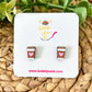 Hand Painted Heart Coffee Cup Wood Studs: Choose From 2 Colors