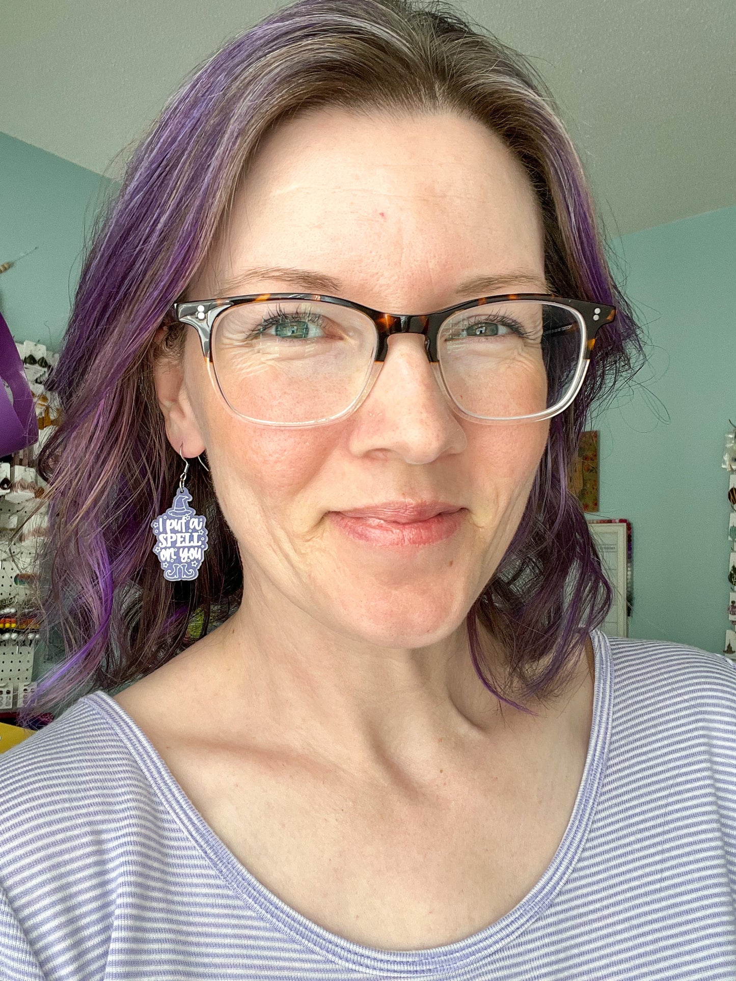 SALE: Spell On You Purple Acrylic Earrings - ONLY ONE LEFT