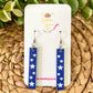 Red or Blue Engraved Patriotic Acrylic Bar Earrings: Choose From 4 Styles