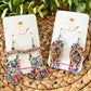 Rainbow Dots Acrylic Swimsuit & Flip Flop Earrings
