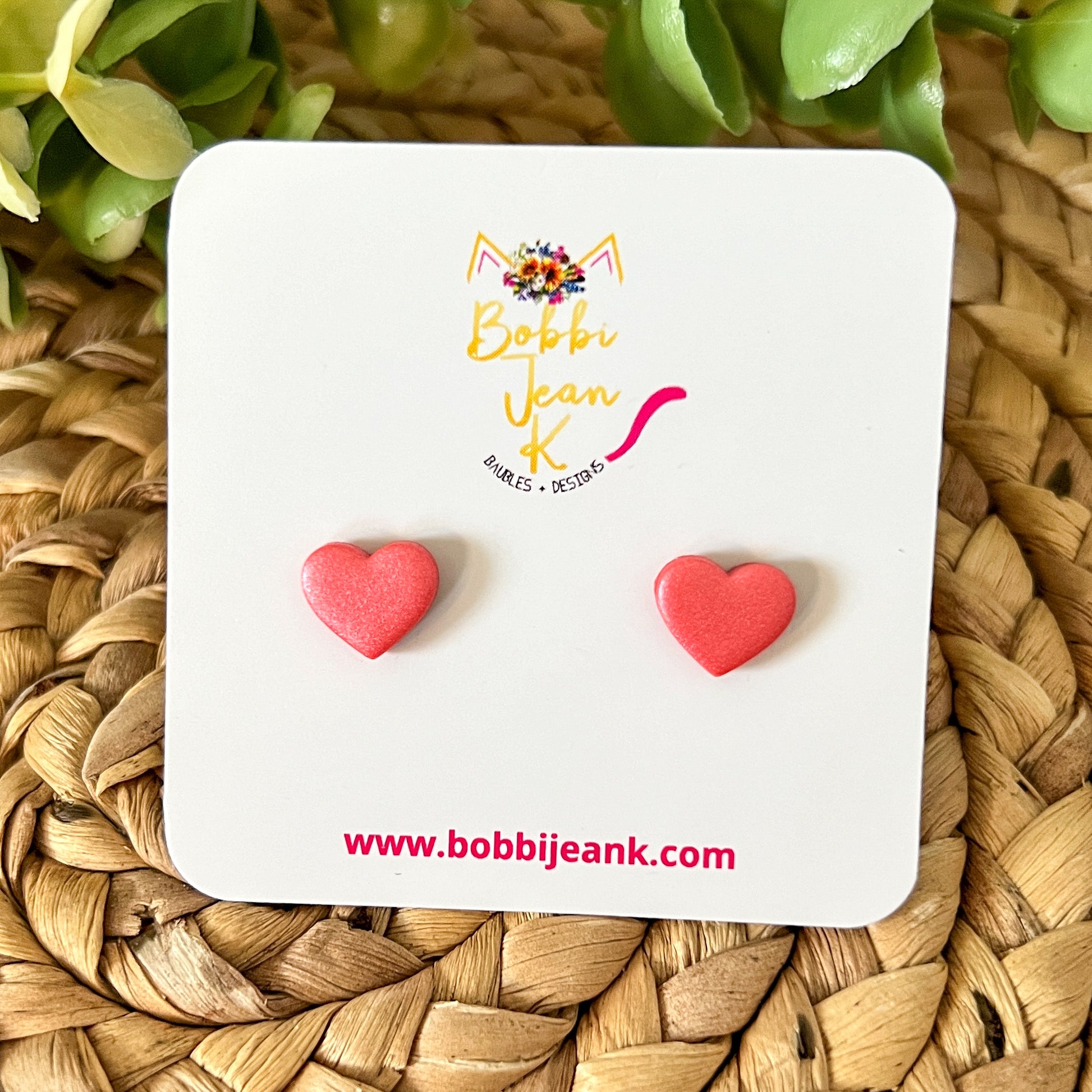 "Shimmer Sunset" Clay Heart Studs