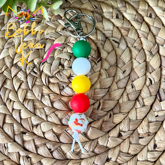 Christmas Silicone Beaded Keychain/Bag Charm