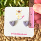 Purple Clay Heart Studs: Choose 12mm or 8mm Size Options