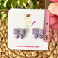 Lavender Bow Clay Studs