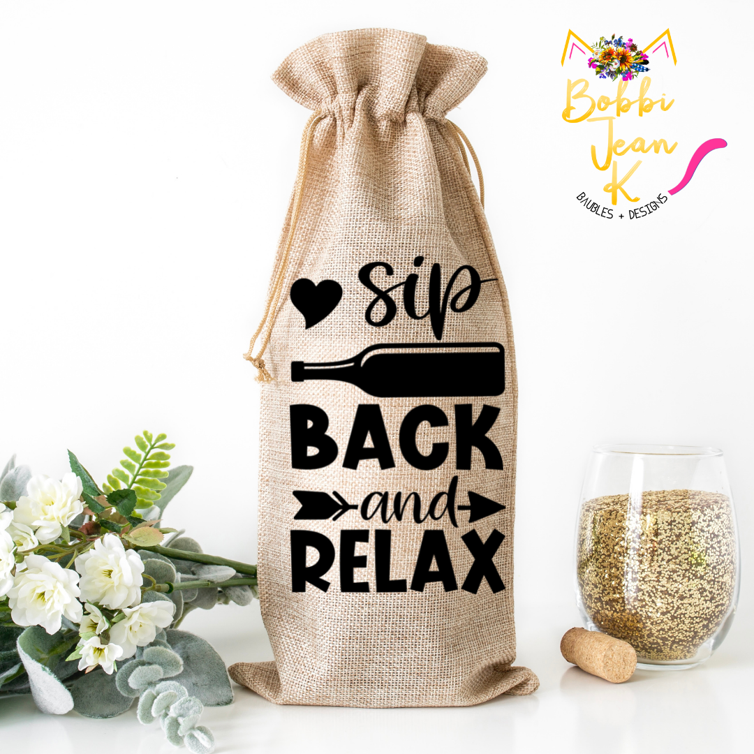Sip Back and Relax Wine Bag