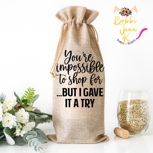 You're Impossible to Shop For Wine Bag