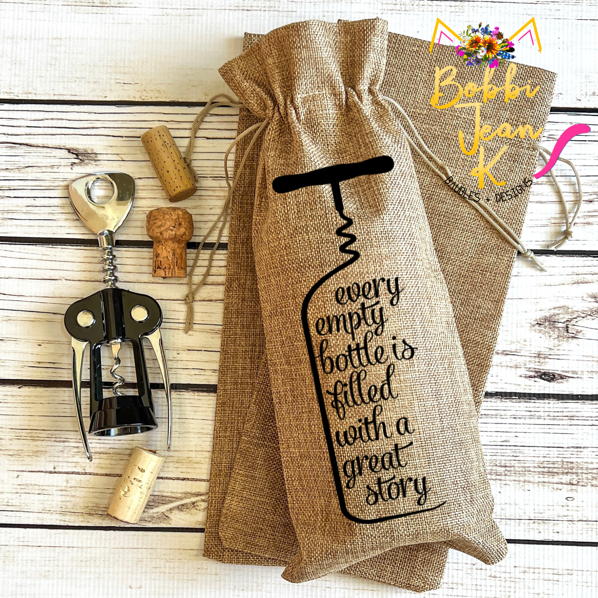 Easy Wine Bag Sewing Pattern with Free Printable Gift Tags