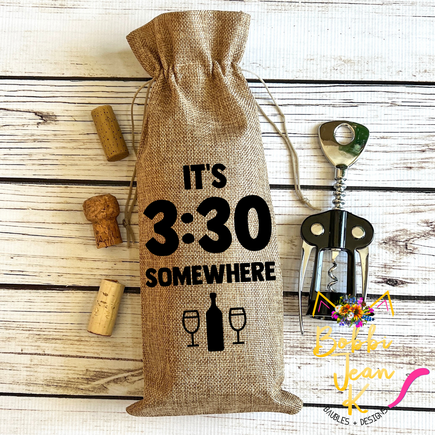 Wine Gift Bag: It's 3:30 Somewhere