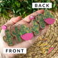 Cactus Print Wood & Acrylic Earrings: Choose From 3 Style Options