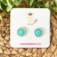 Clay Studs - Mint Green "Piped" Octagon: Choose Solid, Silver, or Gold Rimmed
