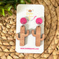 Sapele Wood Cactus Earrings: Choose From 3 Style Options
