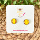 Softball Glass Studs 12mm: Choose Silver or Gold Settings