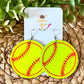 Softball Leather Earrings