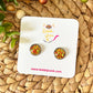 Autumn Sparkle Glitter Studs 12mm: OPEN ITEM TO CHOOSE SILVER OR GOLD SETTINGS