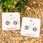 Colorful Camo Glass Studs 12mm: Choose Silver or Gold Settings