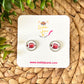 Football Glass Studs 12mm: Choose Silver or Gold Settings
