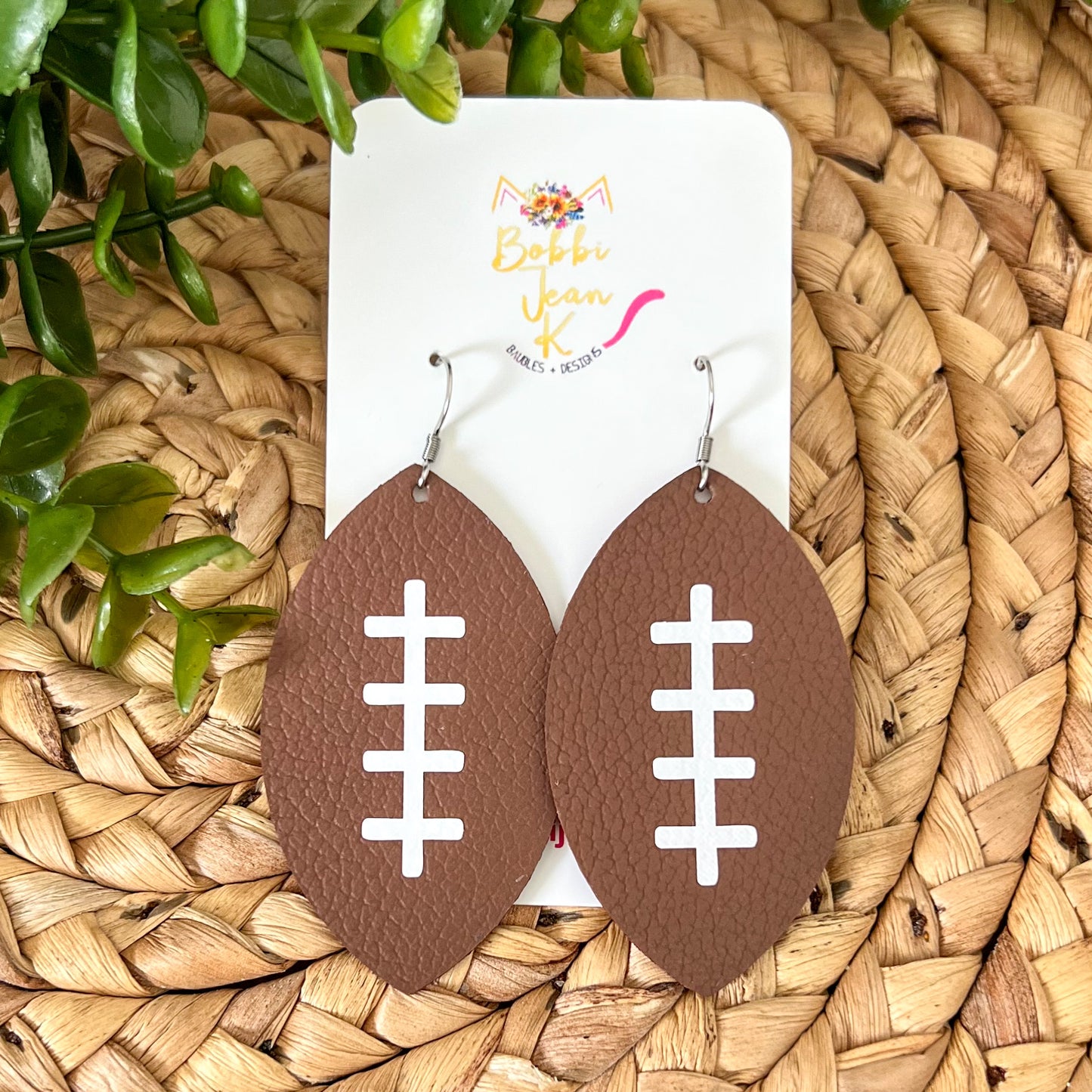 Football Leather Earrings