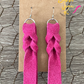 Pink Hand Braided Suede Leather Earrings