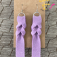Lilac Hand Braided Suede Leather Earrings