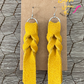 Mustard Hand Braided Suede Leather Earrings