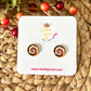 Halloween Tie Dye Glass Studs 12mm: OPEN ITEM TO CHOOSE SILVER OR GOLD SETTINGS