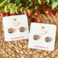 Halloween Tie Dye Glass Studs 12mm: OPEN ITEM TO CHOOSE SILVER OR GOLD SETTINGS