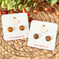SALE: Orange & Black Glitter Studs 12mm: Choose Silver or Gold Settings - LAST CHANCE