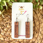 Sapele Wood Bar Earrings: Choose From Blessed, Faith, Hope, or Strength
