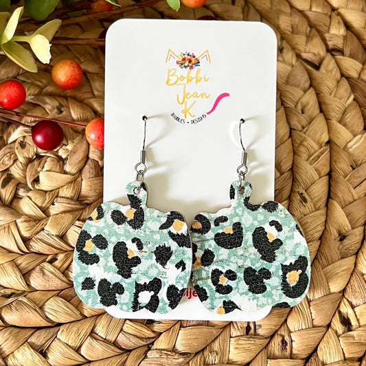 Leopard Pumpkin Earrings - ONLY ONE LEFT