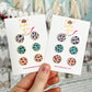 Lavender, Blue, and/or Cantaloupe Spotted Leather Studs: Choose 3-Pack or Individual in Silver or Gold Settings