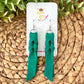 Emerald Green Hand Braided Suede Leather Earrings