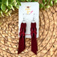 Burgundy Hand Braided Suede Leather Earrings