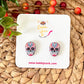 Vintage Distressed Clay Sugar Skull Studs: Choose From 4 Styles