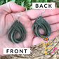 Army Green Loop Suede Leather Earrings