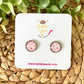 Pretty Pink Leopard Animal Print Glass Studs 12mm: Choose Silver or Gold Settings