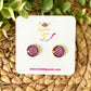 Pink & Black Leopard Animal Print Glass Studs 12mm: Choose Silver or Gold Settings