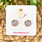Multi Floral Glass Studs 12mm: Choose Silver or Gold Settings