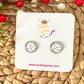 Christmas Lights Glass Studs 12mm: OPEN ITEM TO CHOOSE SILVER OR GOLD SETTINGS - LAST CHANCE