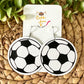 Soccer Ball Leather Earrings - Choose Small or Large