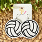 Volleyball Leather Earrings - Choose Small or Large