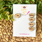 Natural Birch Wood Affirmation Heart Studs: 4 Pairs in One Set