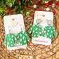 Green Spotted "Ugly" Sweater Cork on Leather Earrings - LAST CHANCE