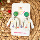 Holiday Ornaments "Ugly" Sweater Cork on Leather Earrings - LAST CHANCE